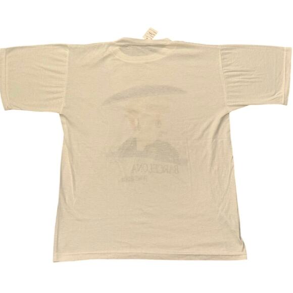 Vintage 90s Barcelona Spain "Posat Guapa" Catalan Art Graphic Shirt Adult Large - Picture 4 of 6